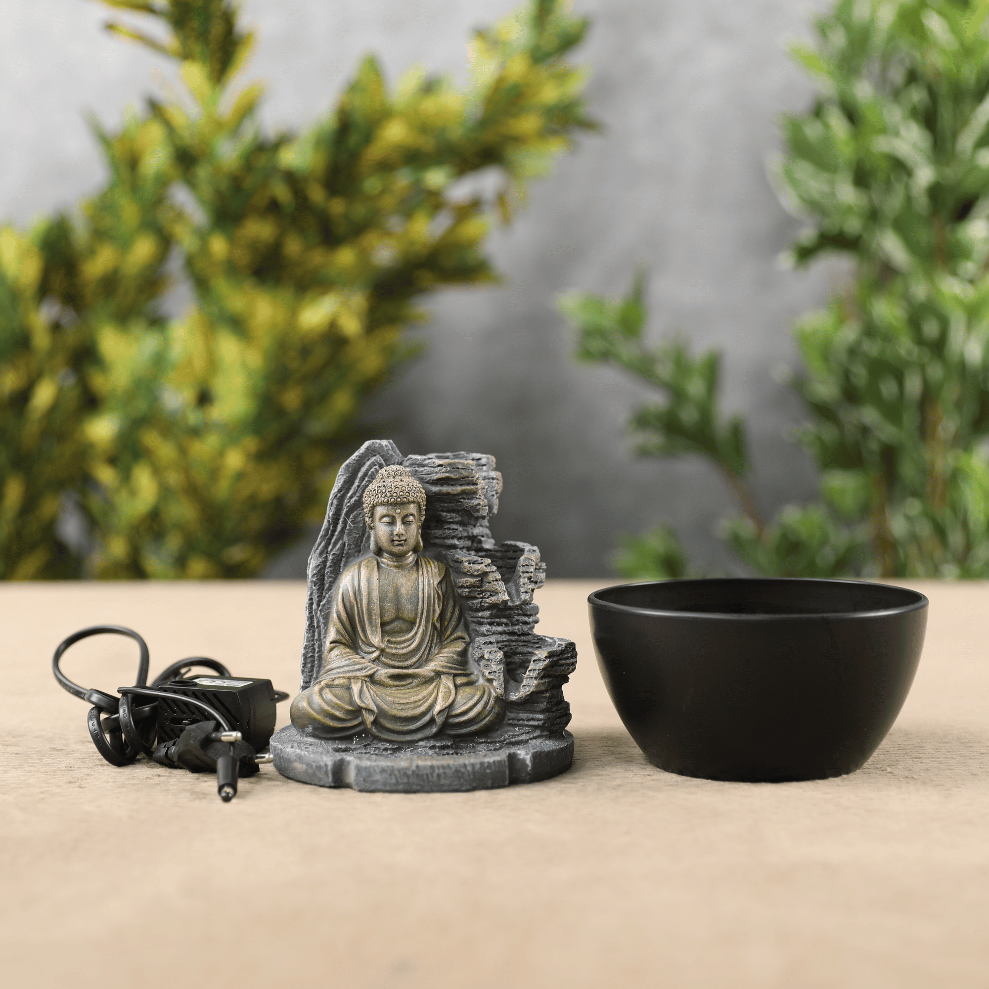 Impression Mini Buddha Fountain 18cm in Brass/Brown
