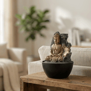 Impression Mini Buddha Fountain 18cm in Brass/Brown