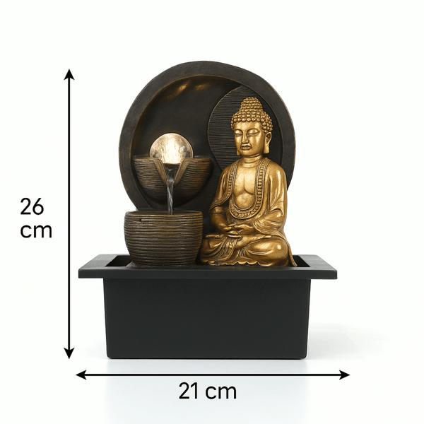 Impression Buddha Fountain in Gold/black dimensions