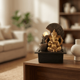 Impression Ganesha Fountain in Gold/black
