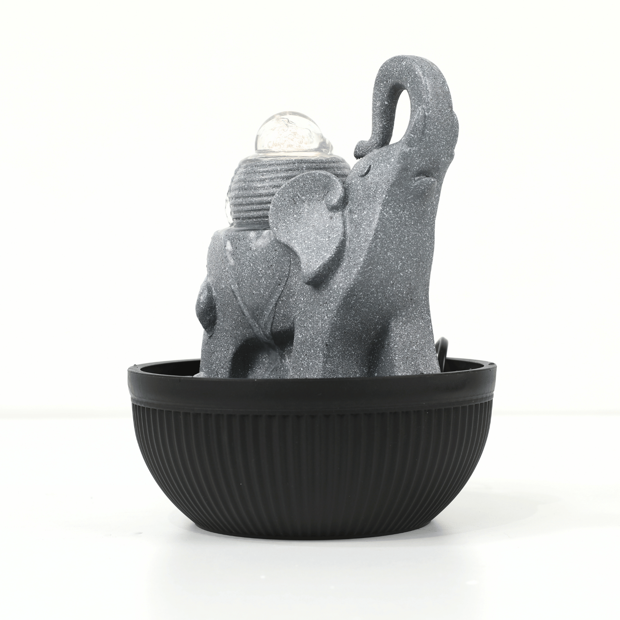 Impression Elephant Fountain 26cm in Grey/Black