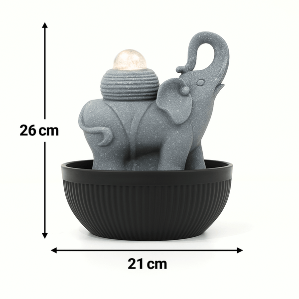 Impression Elephant Fountain in Grey/black dimensions
