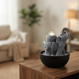 Impression Elephant Fountain in Grey/black
