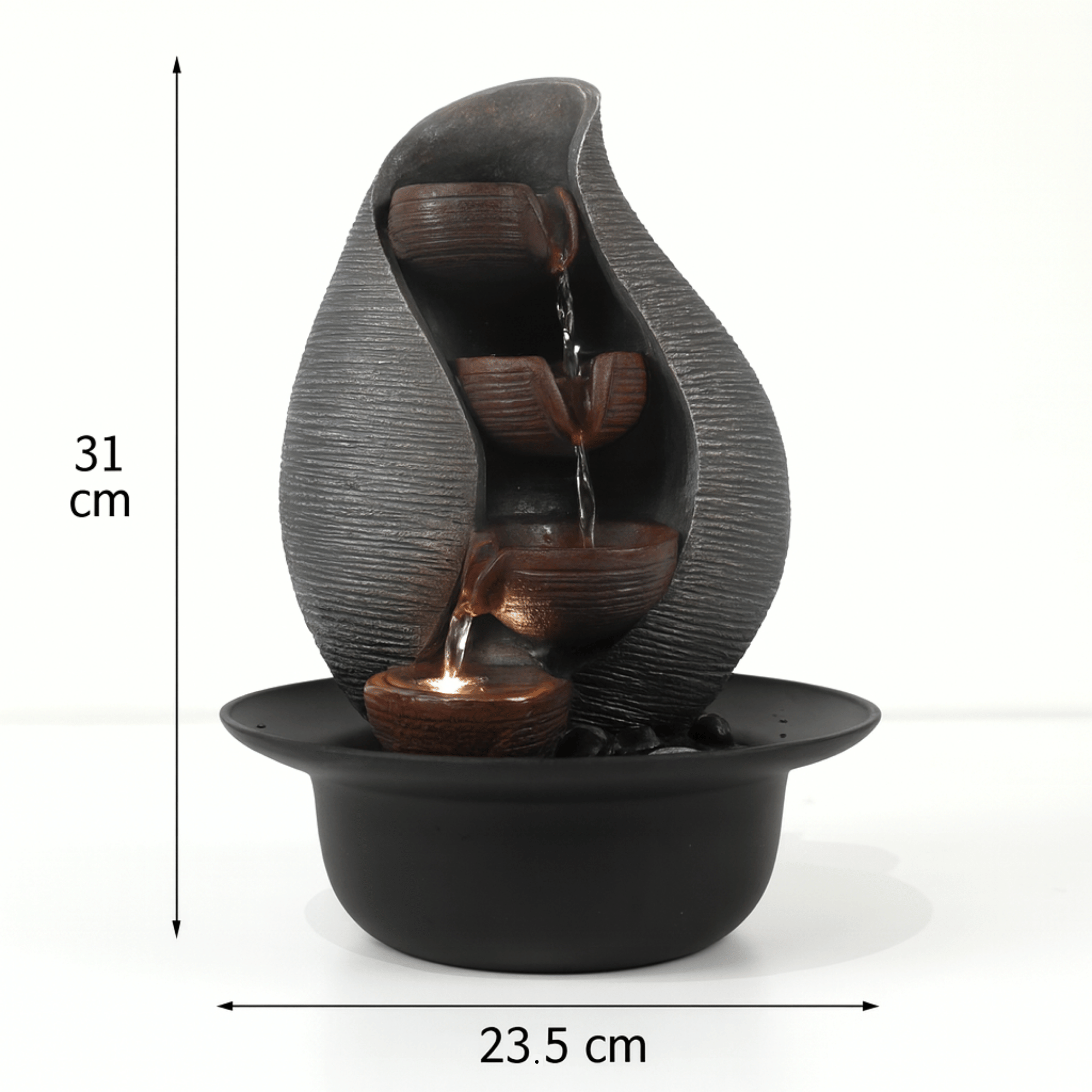 Impression Modern Fountain 30cm in Grey/Black 1