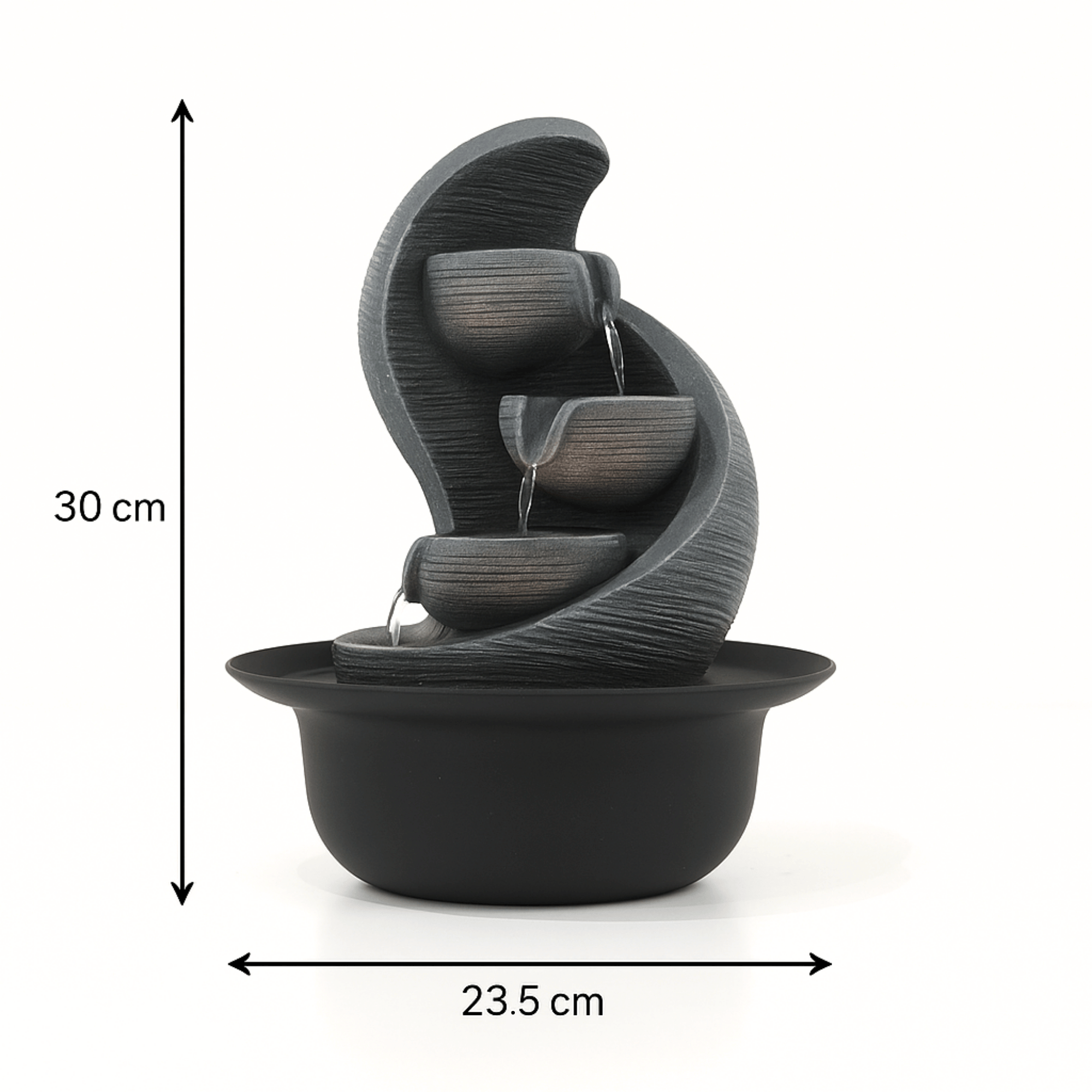 Impression Modern Fountain 30cm in Grey/Black 2