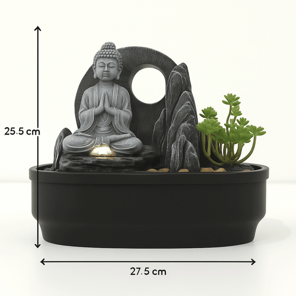 Impression Buddha Fountain in Grey/black dimensions