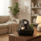 Impression Buddha Fountain in Grey/black