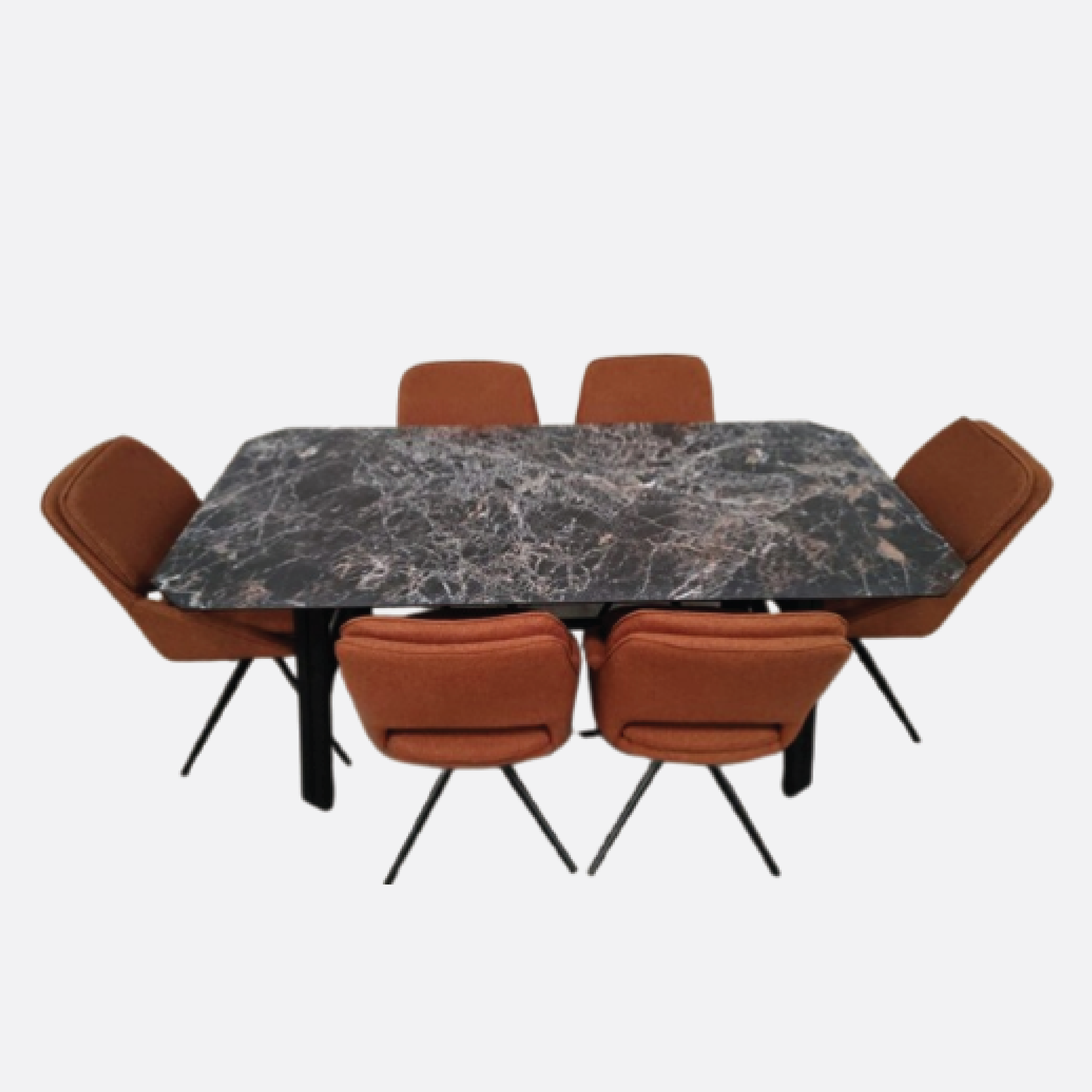 NEROVA MARBLE FINISH 6STR DINNING SET