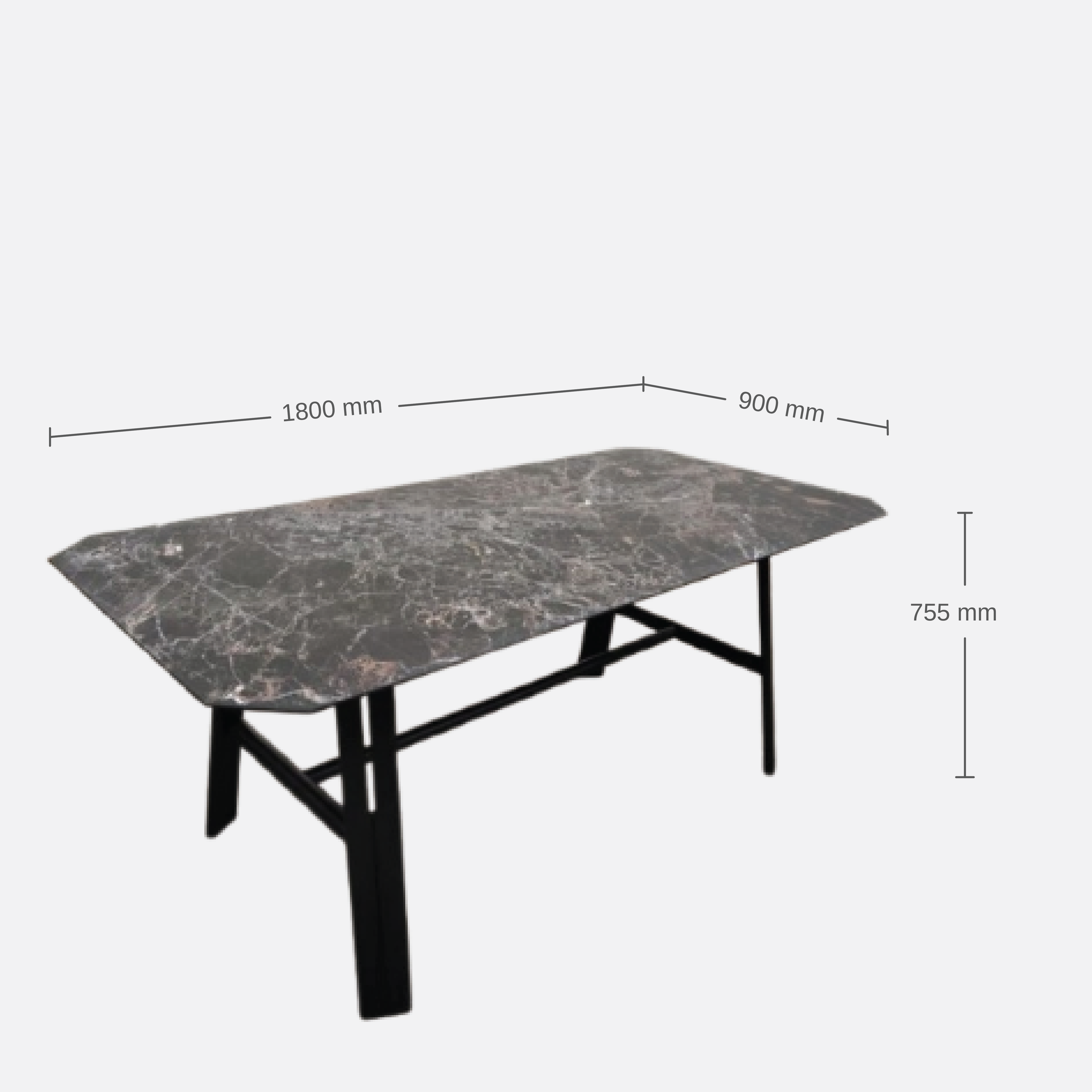 NEROVA MARBLE FINISH 6STR DINNING TABLE