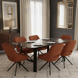 Nerova Marble Finish 6str Dining Table