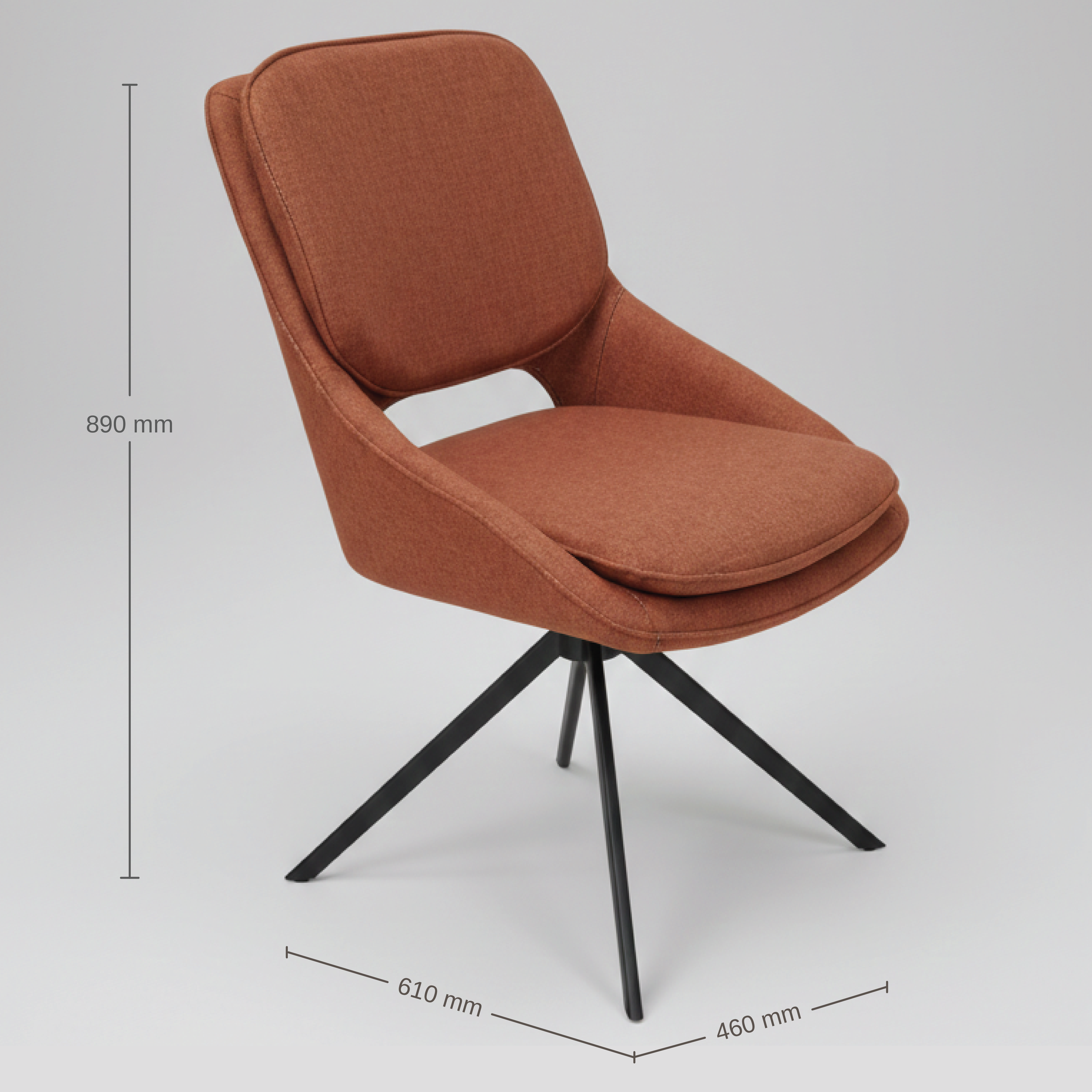 NEROVA SWIVEL DINNING CHAIR S/2 BROWN