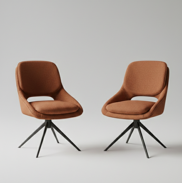 NEROVA SWIVEL DINNING CHAIR S/2 BROWN