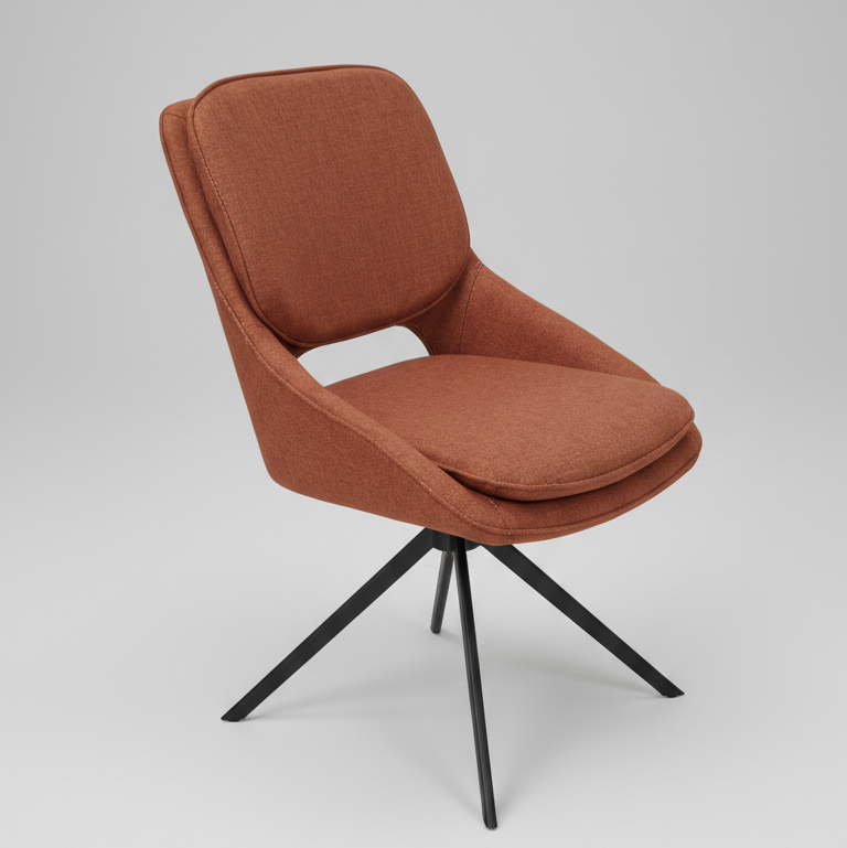 NEROVA SWIVEL DINNING CHAIR S/2 BROWN