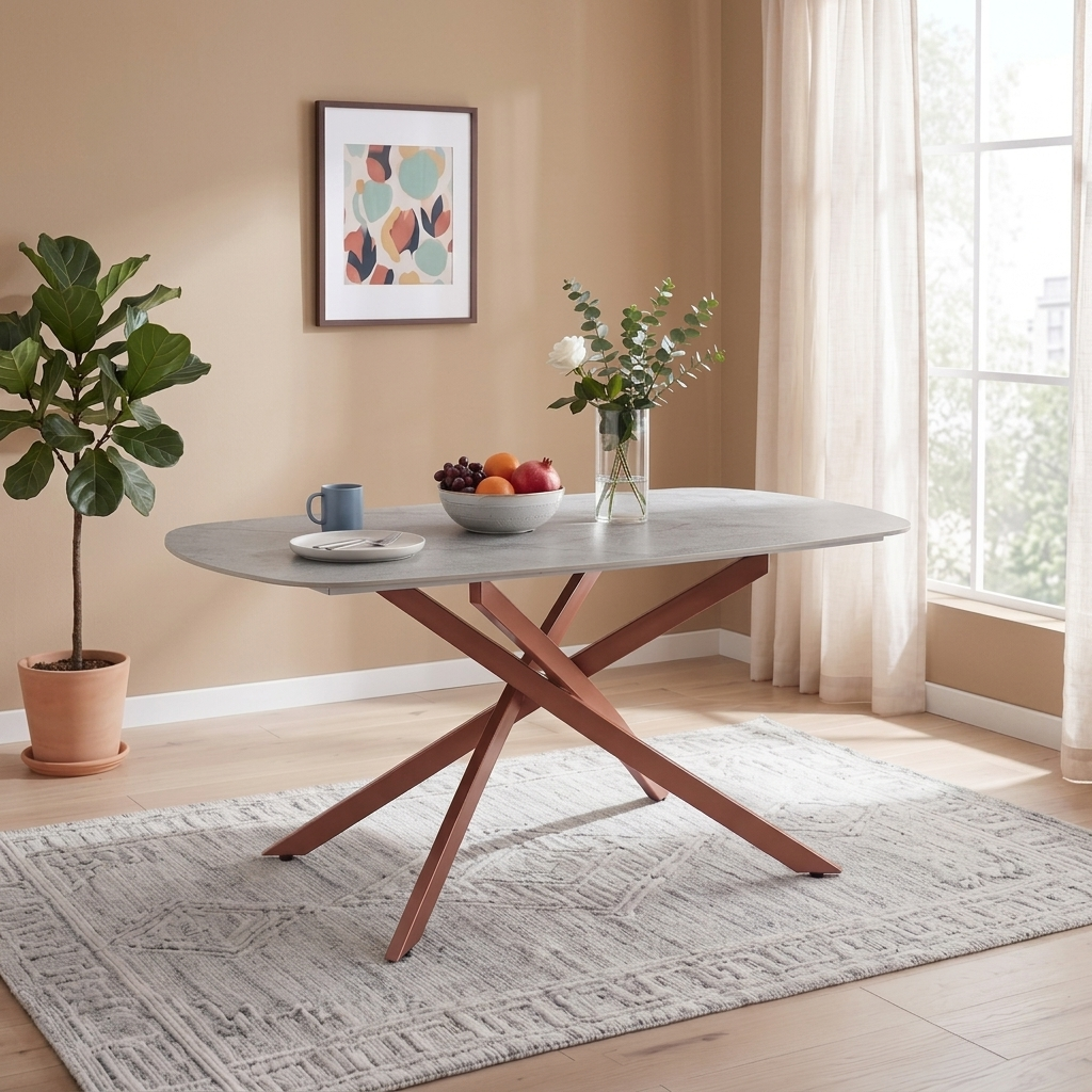 Wavynox Sintered Stone 6 Seater Dining Table