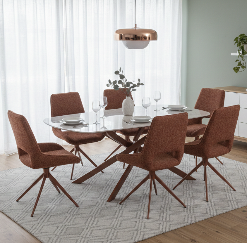 WAVYNOX SINTERED STONE 6STR DINNING TABLE