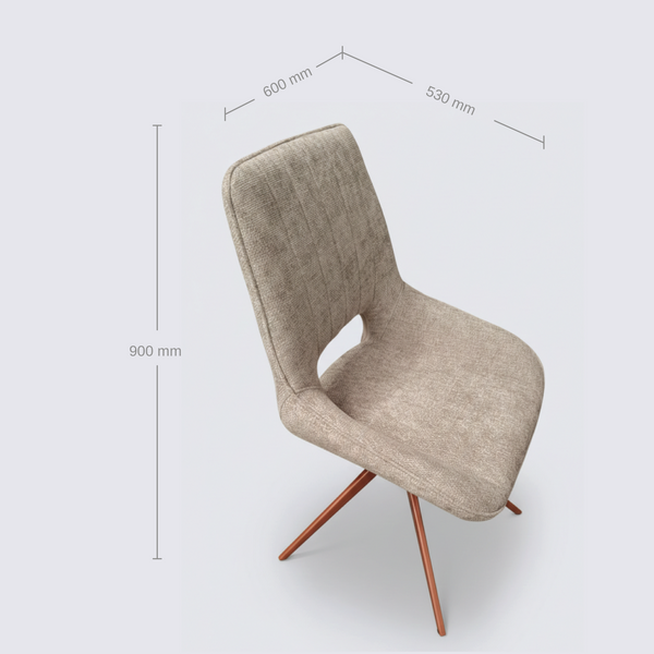 Wavynox Swivel Dining Chair Set of 2 Grey dimensions