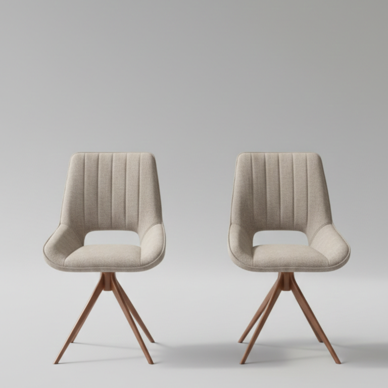 WAVYNOX SWIVEL DINNING CHAIR SET OF 2 GREY