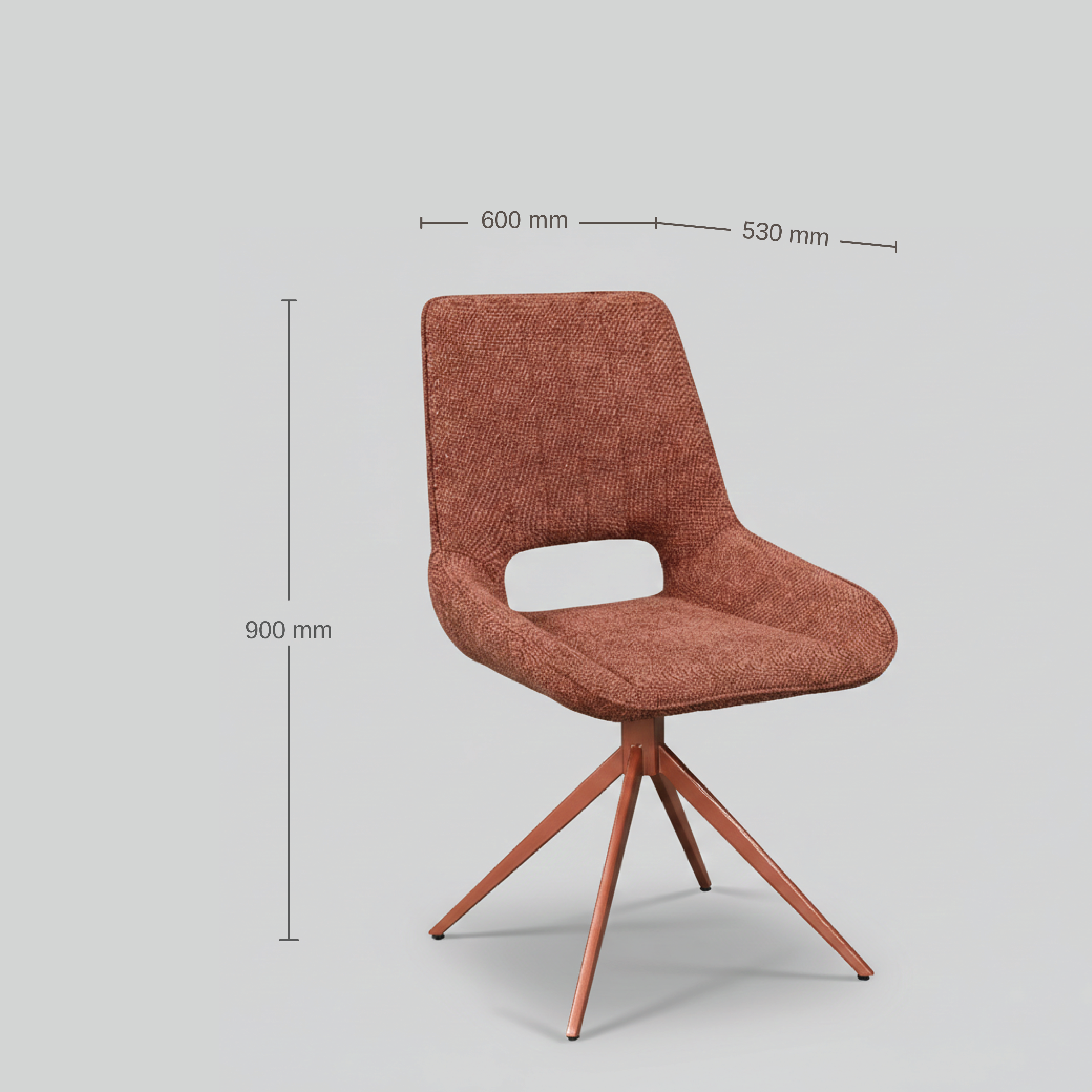 WAVYNOX SWIVEL DINNING CHAIR SET OF 2 ROSE GOLD