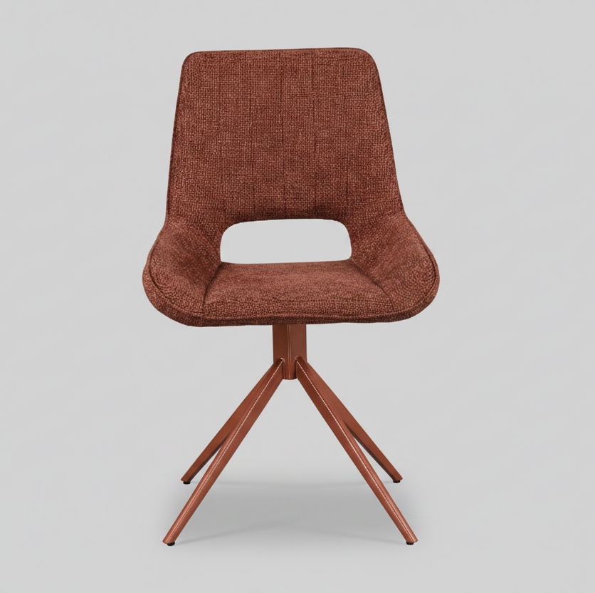 WAVYNOX SWIVEL DINNING CHAIR SET OF 2 ROSE GOLD