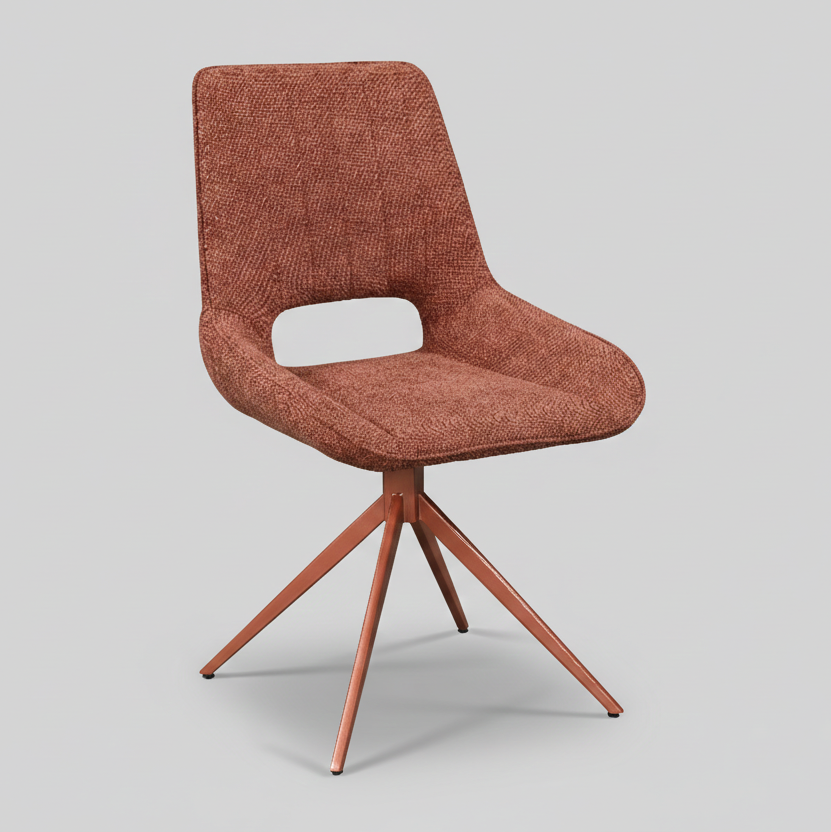 WAVYNOX SWIVEL DINNING CHAIR SET OF 2 ROSE GOLD