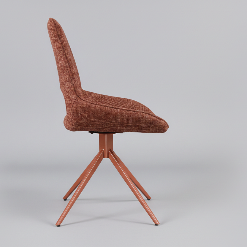 WAVYNOX SWIVEL DINNING CHAIR SET OF 2 ROSE GOLD