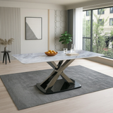 Asteria Marble Top 6 Str Dining Table