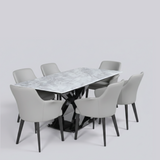 Asteria Marble Top 6 Str Dining Table