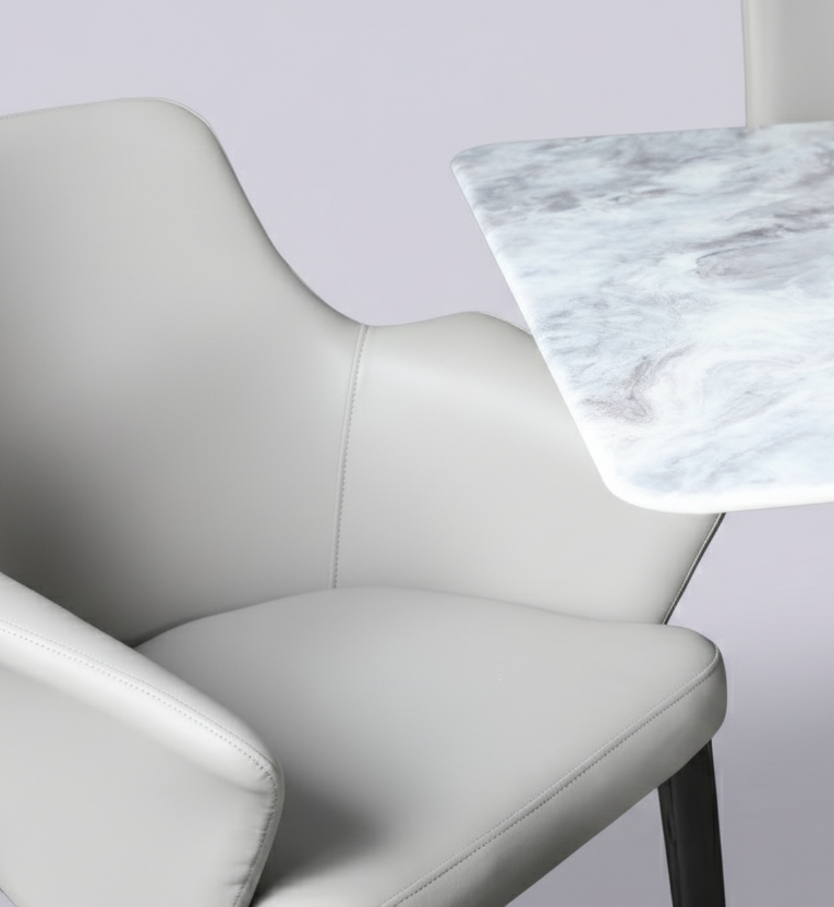 ASTERIA MARBLE TOP 6 STR DINNING TABLE