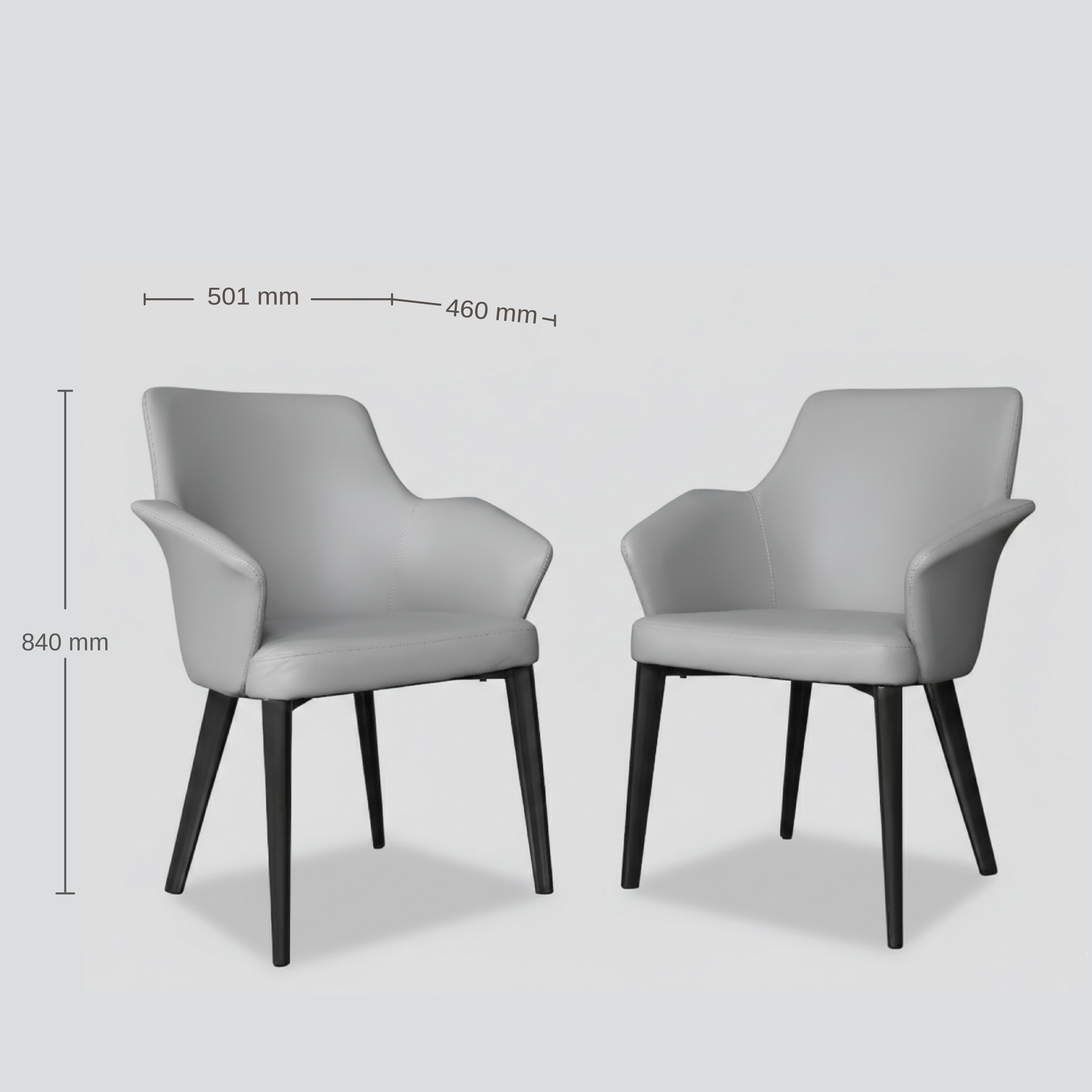 ASTERIA DINNING CHAIR SET OF 2 GREY