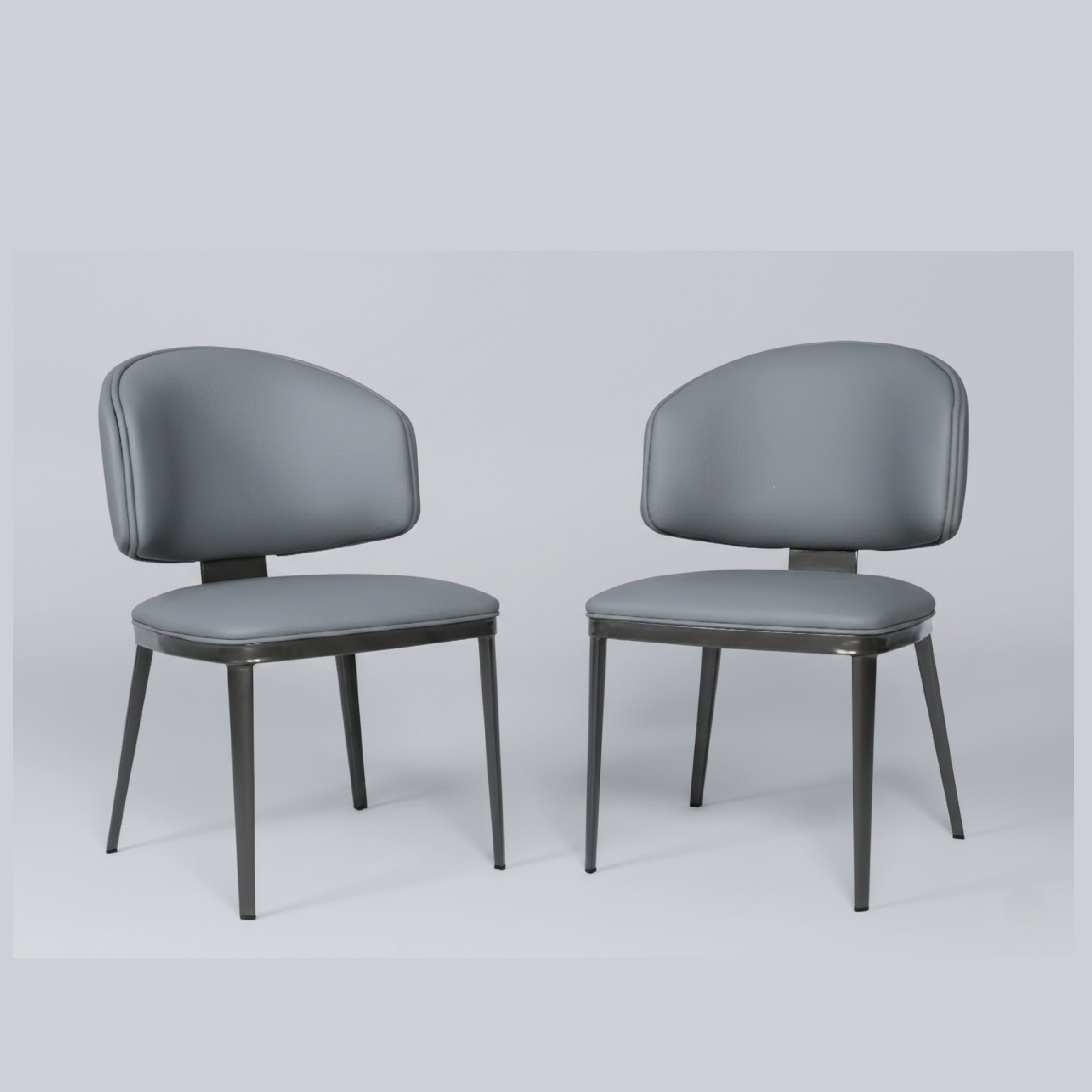 GLAMORA DINNING CHAIR SET OF 2 DARK GREY