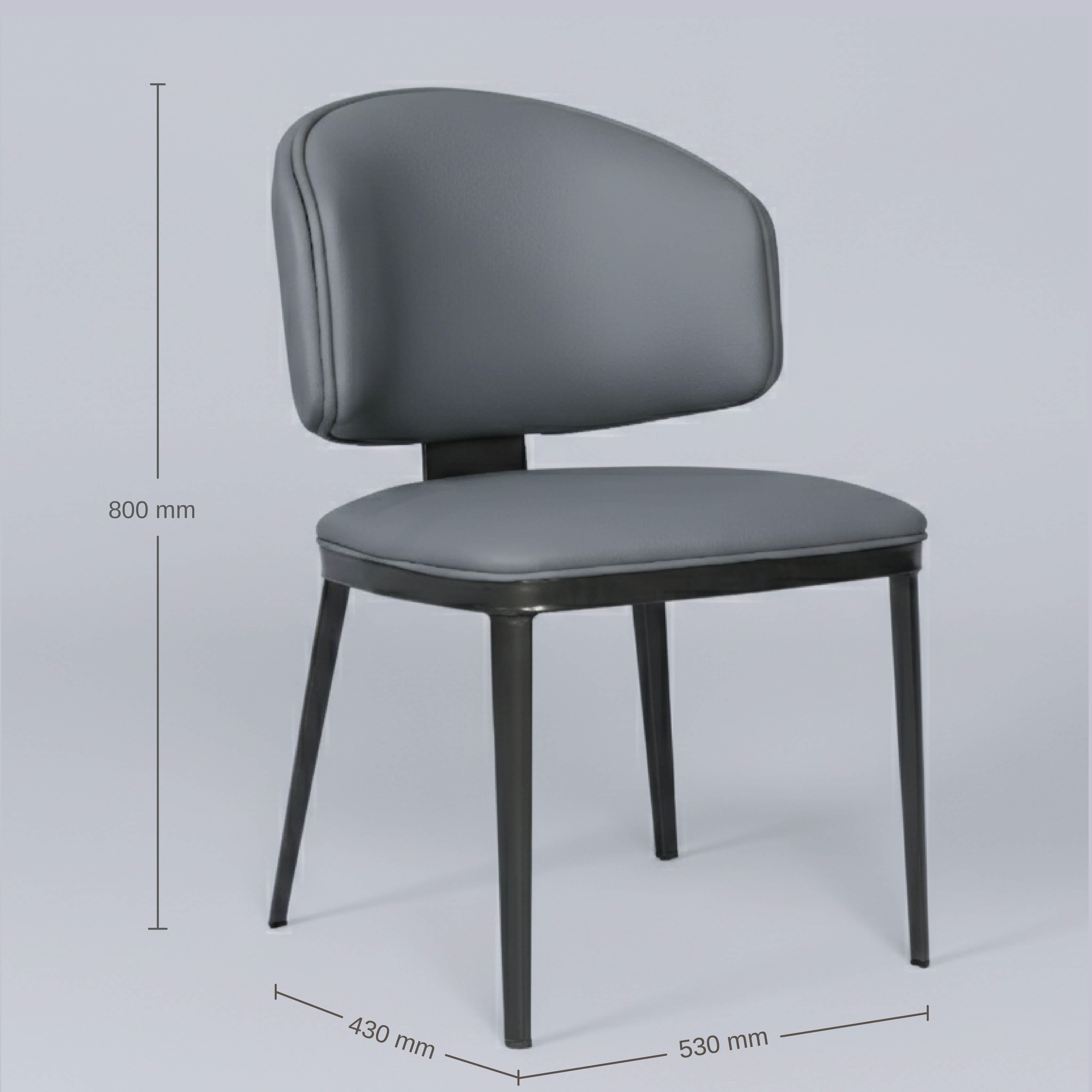 GLAMORA DINNING CHAIR SET OF 2 DARK GREY