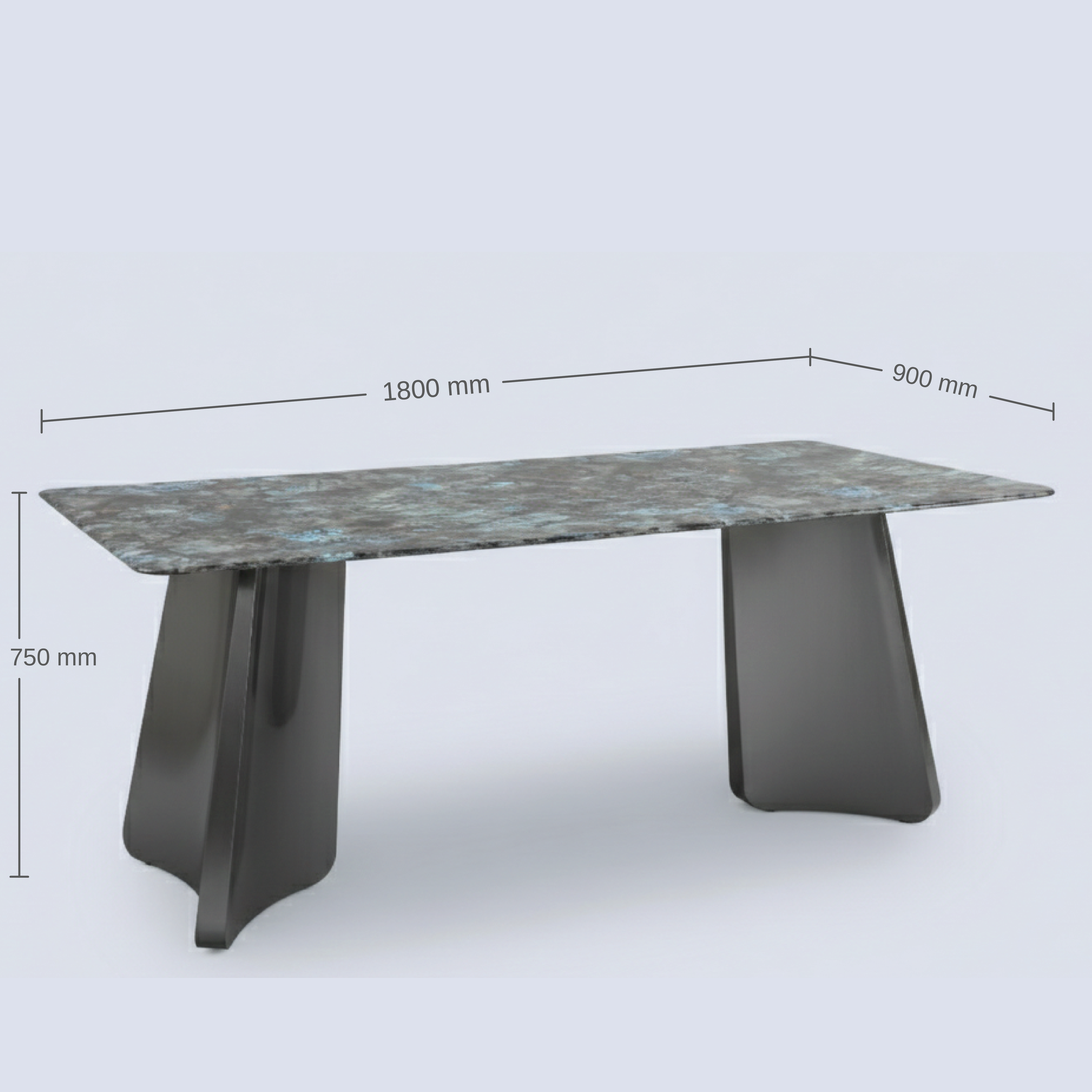 GLAMORA MARBLE TOP 6 STR DINNING TABLE