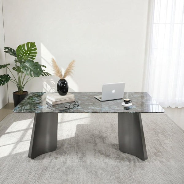 GLAMORA MARBLE TOP 6 STR DINING TABLE dimensions