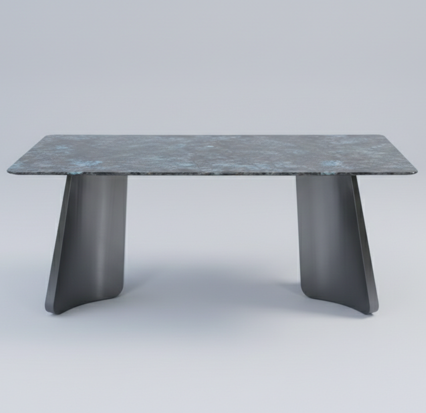 GLAMORA MARBLE TOP 6 STR DINNING TABLE
