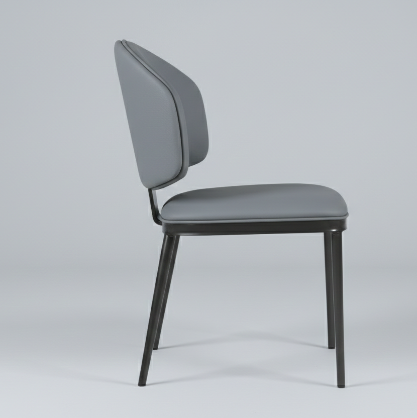 GLAMORA DINNING CHAIR SET OF 2 DARK GREY