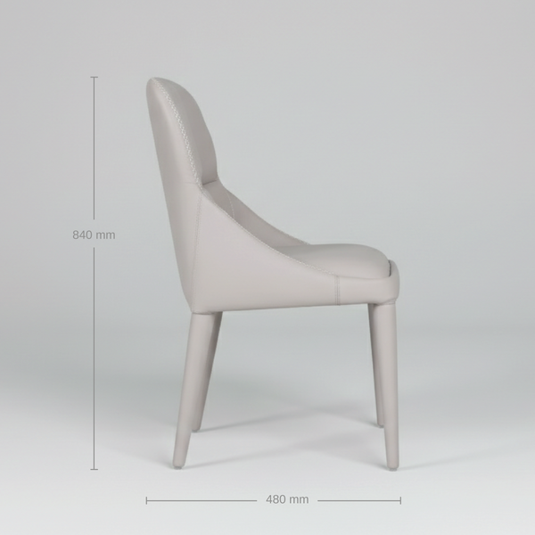 Kairos Dining Chair Set of 2 Grey dimensions