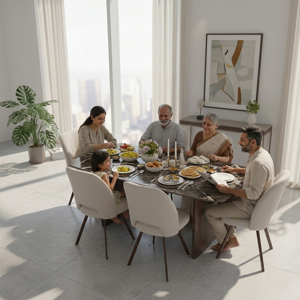 OREN SINTERED STONE 6 STR DINING SET