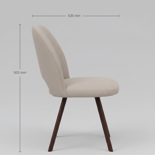 Oren Dining Chair Set of 2 Beige dimensions