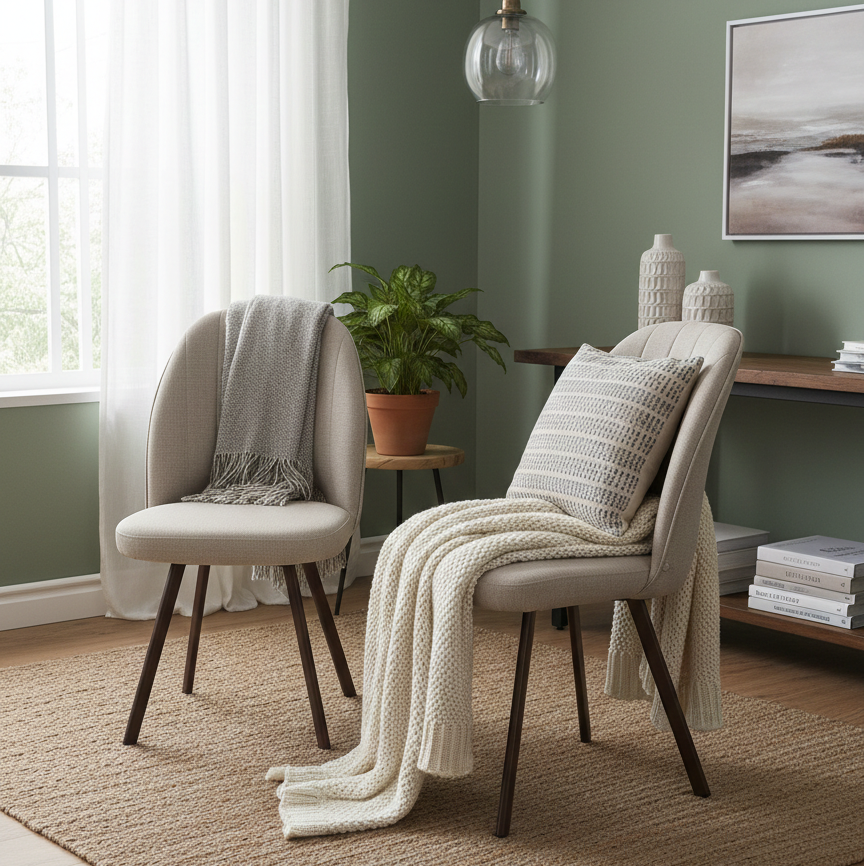 OREN DINNING CHAIR SET OF 2 BEIGE