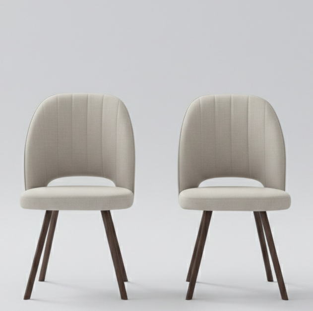 OREN DINNING CHAIR SET OF 2 BEIGE