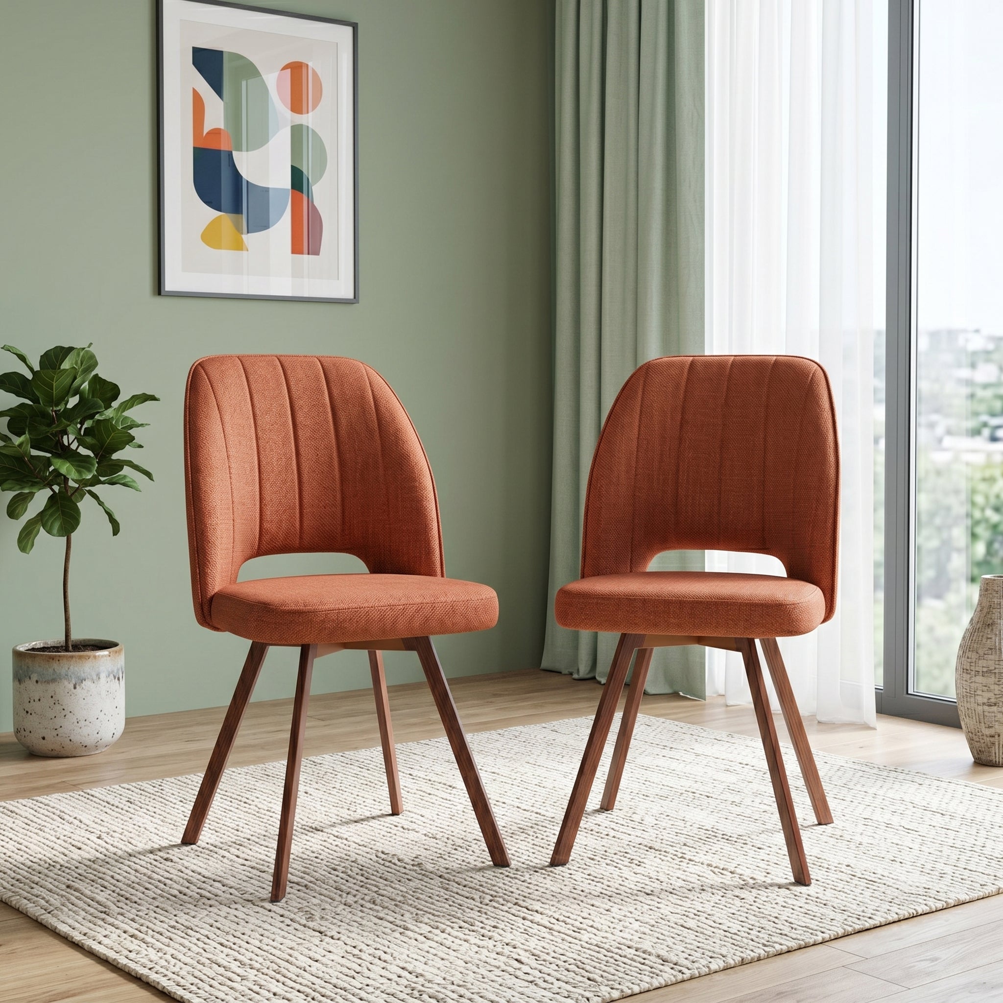 Oren Dinning Chair Set Of 2 Orange
