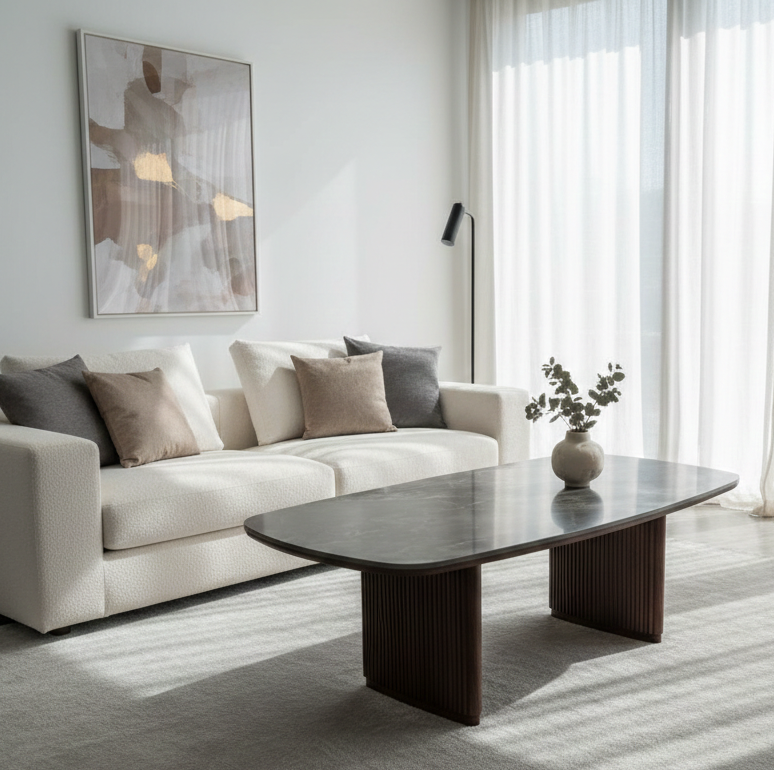 OREN SINTERED STONE TOP COFFEE TABLE