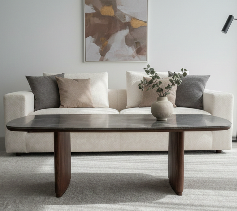 OREN SINTERED STONE TOP COFFEE TABLE