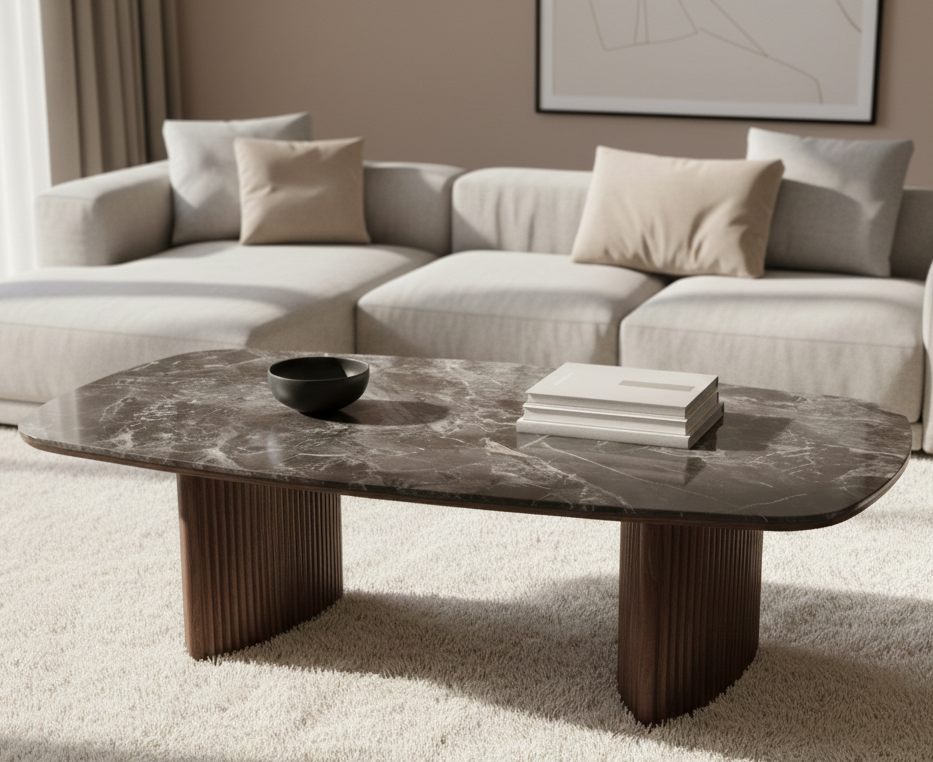 OREN SINTERED STONE TOP COFFEE TABLE