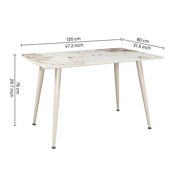 Fauna Sintered Stone 4 Seater Dinning Table dimensions