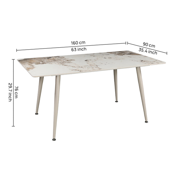 Fauna Sintered Stone 6 Seater Dinning Table dimensions