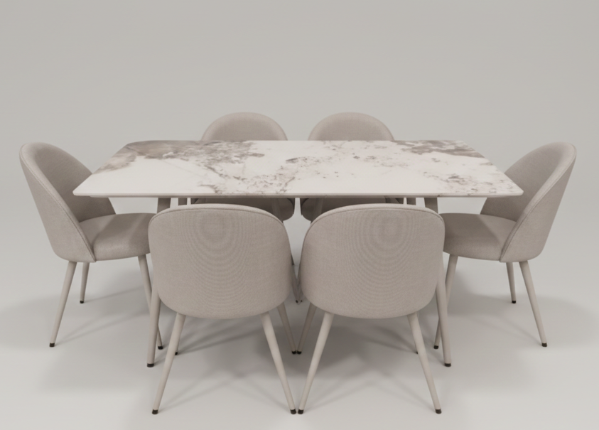 FAUNA SINTERED STONE 6 STR DINNING TABLE