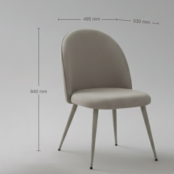Fauna Dining Chair Set of 2 Beige dimensions