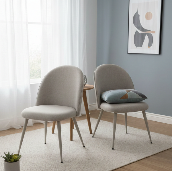 Fauna Dining Chair Set of 2 Beige dimensions