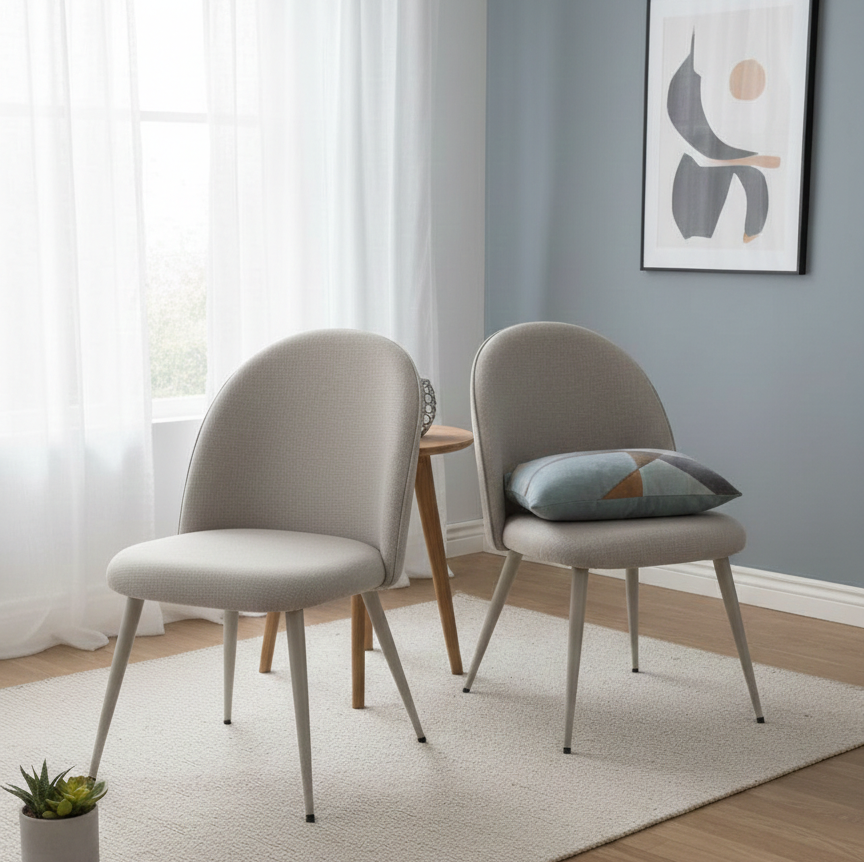 FAUNA DINNING CHAIR SET OF 2 BEIGE